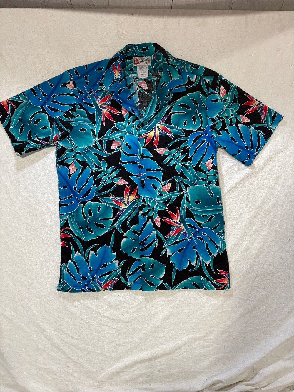 Vintage Hilo Hattie The Hawaiian Original Tropical Monstera Button Up Shirt M